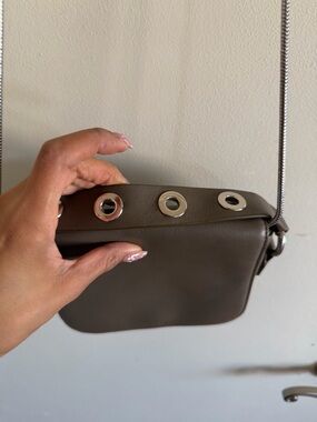 ALLSAINTS SMALL Crossbody Bag with Silver Eyelet Detail